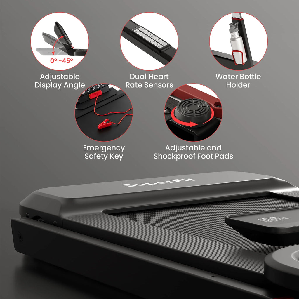 Superfit 3HP Folding Treadmill with APP Control, Black Z7624