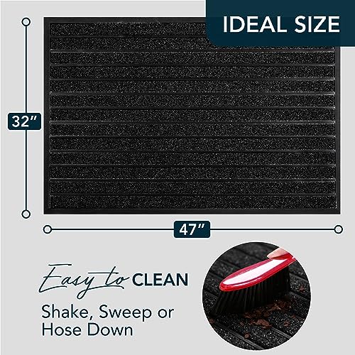 ubdyo Extra Durable Door Mat Non-Slip Outdoor Entrance 30" x 17" Bright Brown W5648