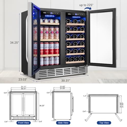 Electric Humidor Cabinet 35L with Digital LED Screen and Humidity Control C6096
