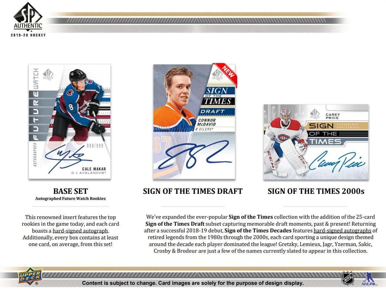 2019-20 Upper Deck SP Authentic Hockey Hobby Box T905