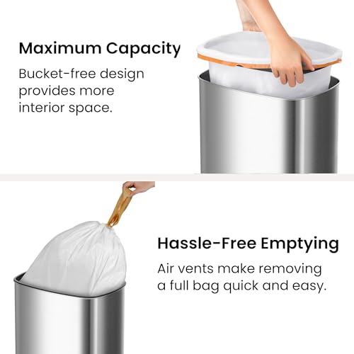 iTouchless 13 Gallon Sensor Trash Can 2.0 Stainless Steel W51921