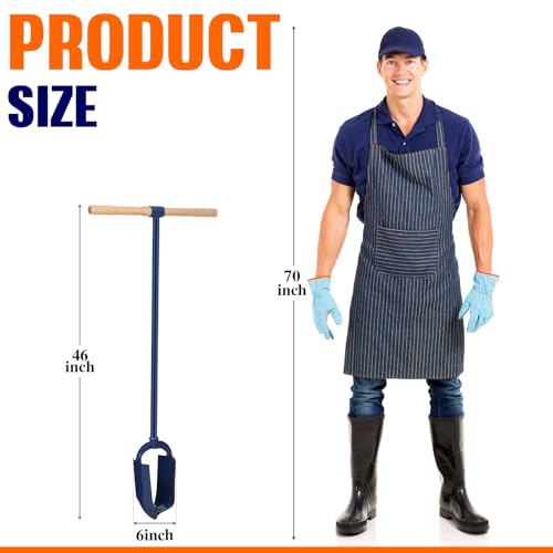 Hand Auger Post Hole Digger 6"x46" with Hardwood T Handle H957
