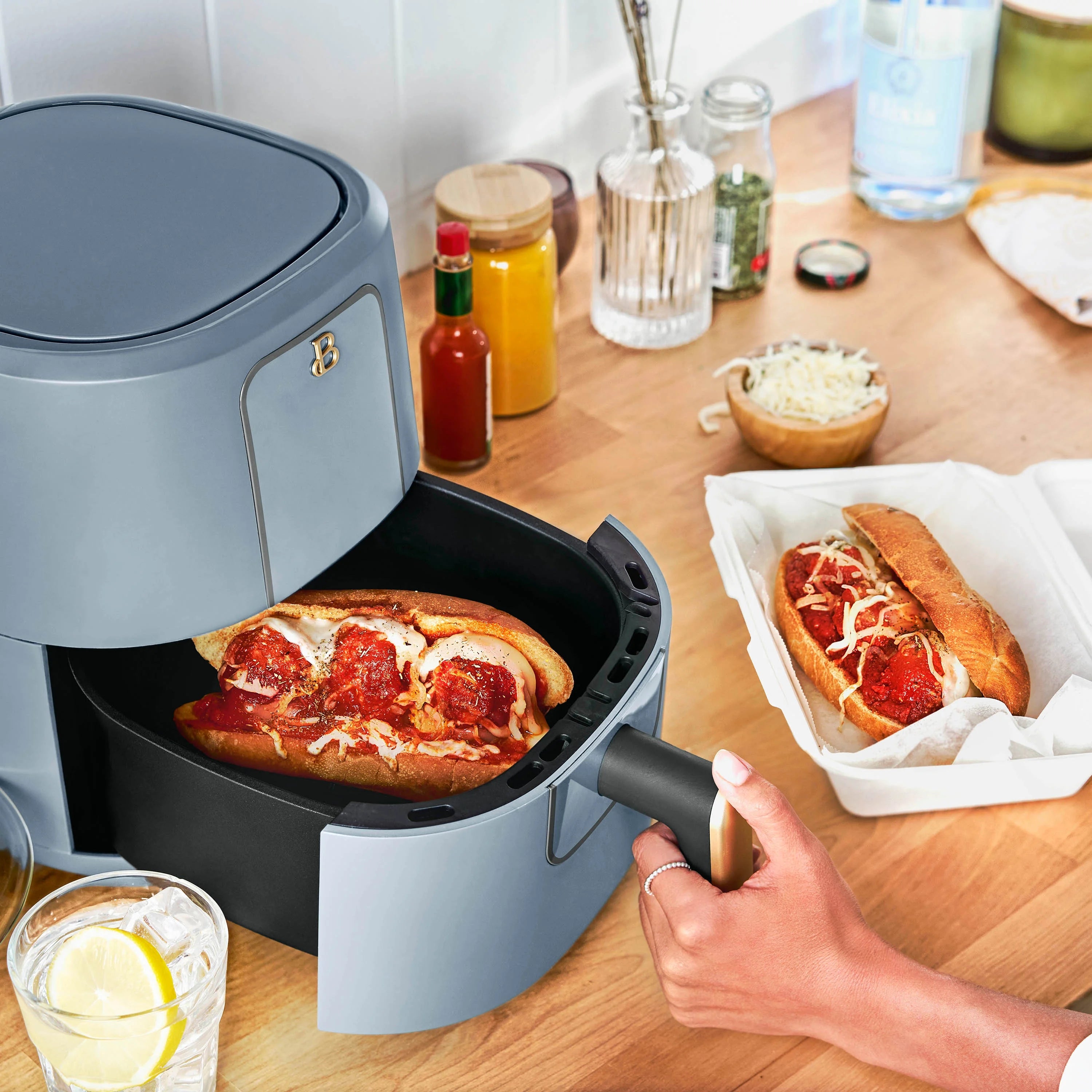 Beautiful 3 Qt Air Fryer with TurboCrisp Technology, White Icing by Drew Barrymore Q37808