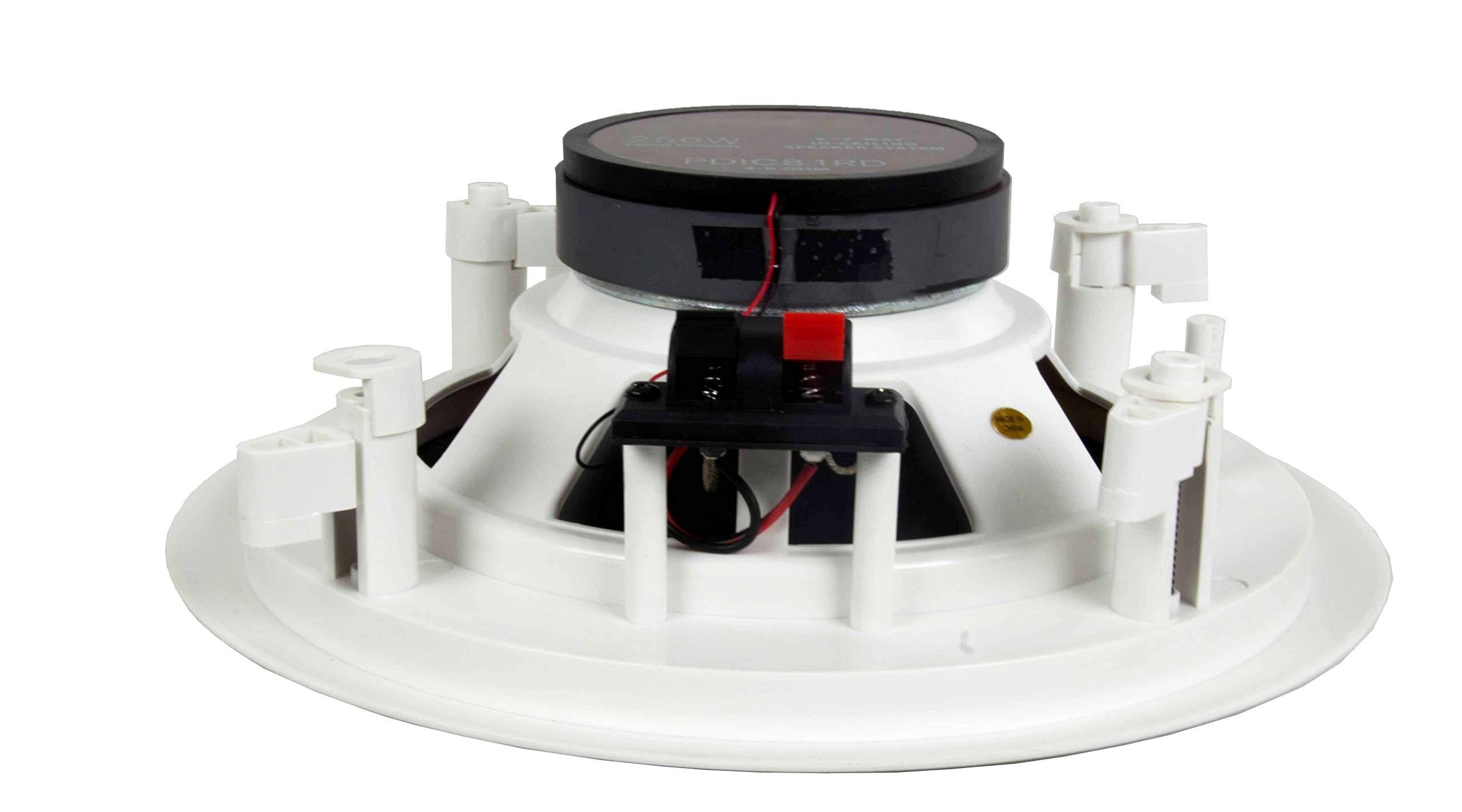 Pyle Pdic81rd 8x22 1000W Round Wall and Ceiling Speakers 2 Pair F161