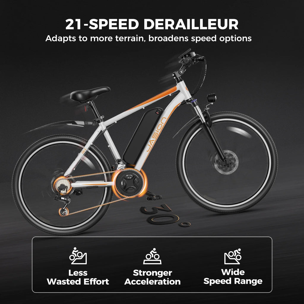 Jasion EBX 26 Electric Bike for Adults, 500W Motor, Removable Battery E693735