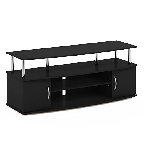 Furinno JAYA Large Entertainment Stand for TV Up to 55 Inch, French Oak Grey/Black V100781