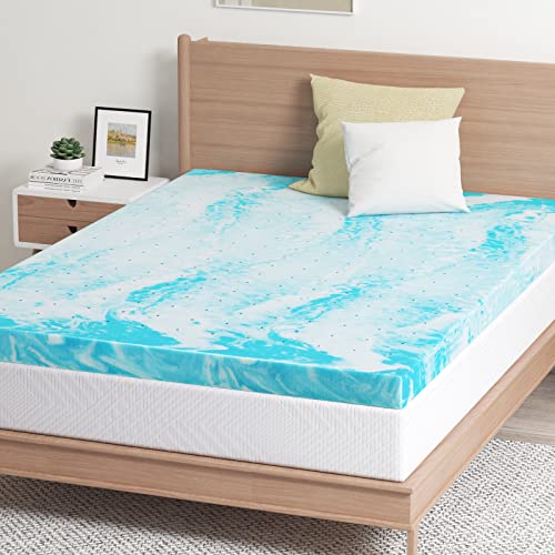 EGO Topper 2 Inch Twin Memory Foam Mattress Topper, Gel Infused, CertiPUR-US Certified F677