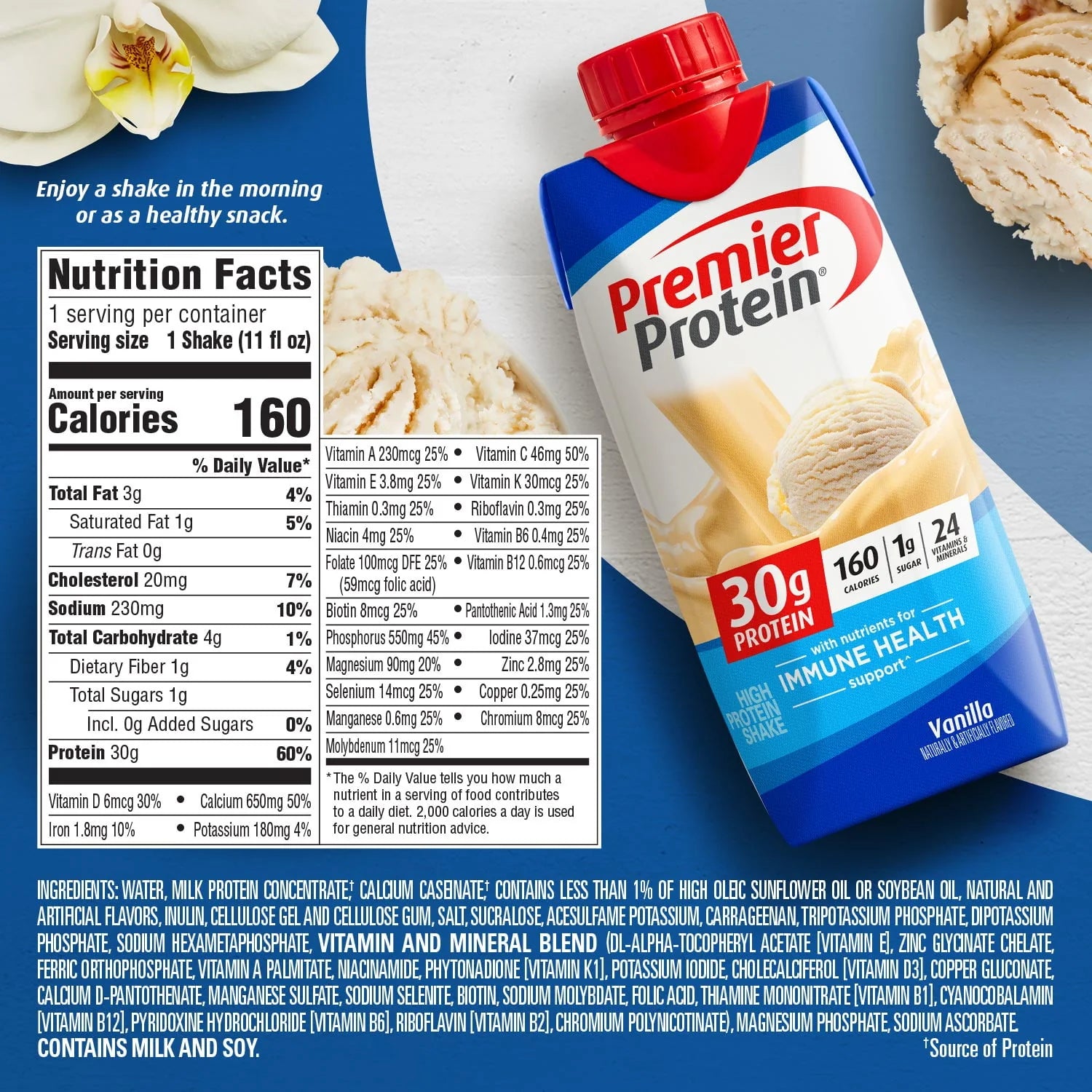 Premier Protein Vanilla Shake, 30g Protein, 4 Ct D136