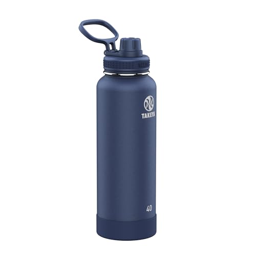 Takeya Actives Water Bottle with Spout Lid, 18 oz, Midnight Blue W579