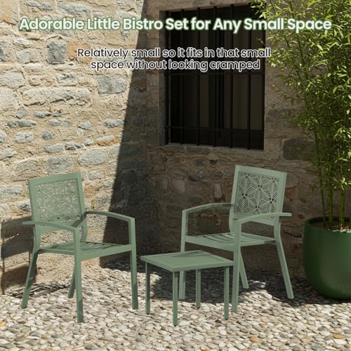Peacock Blue Outdoor Bistro Set for 2 with Coffee Table R445