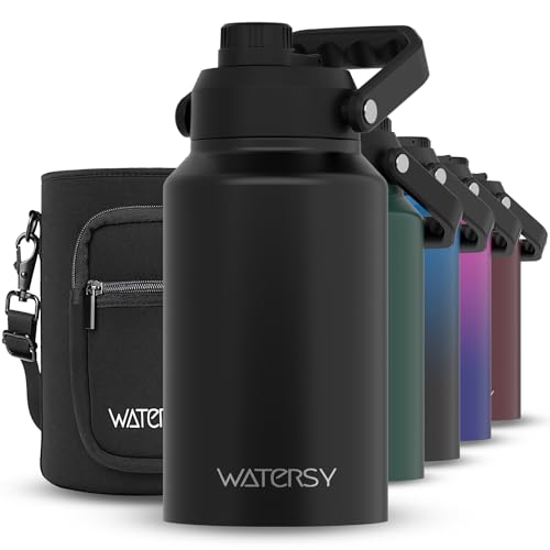 128oz Insulated Stainless Steel Water Bottle with Handle, Black W803