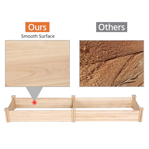 Yaheetech 8×2ft Wooden Raised Garden Bed for Flowers Vegetables Herbs Outdoor E283112