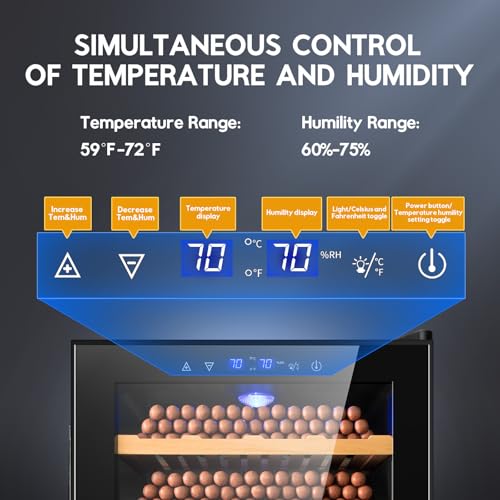 Tylza 35L Cigar Humidor Cabinet with Humidity & Temperature Control X6960