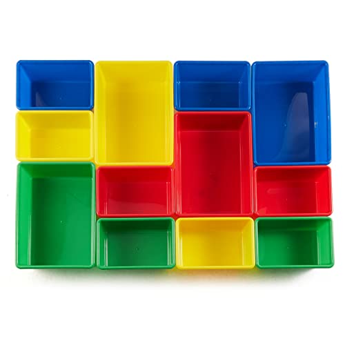 Amazon Basics Kids Toy Storage Organizer with 12 Plastic Bins, White and Pink E133327