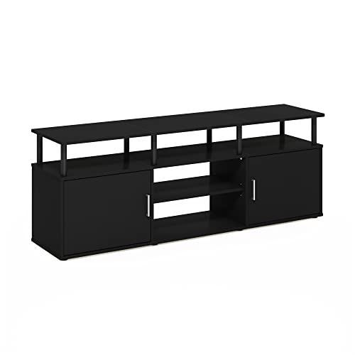 Furinno JAYA Large Entertainment Stand for TV Up to 55 Inch, French Oak Grey/Black V100781