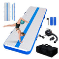 FEATH-R-LITE 10/13ft Inflatable Gymnastics Tumble Track Tumbling Mat 4in Thick Air Floor Tumble Track with Electric Pump for Cheer Leading/Gymnastics/Beach/Gym/Home