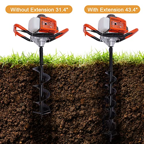 DYRABREST 52cc Gas Powered Earth Auger Post Hole Digger with 4/6/8 inch Bits K1897