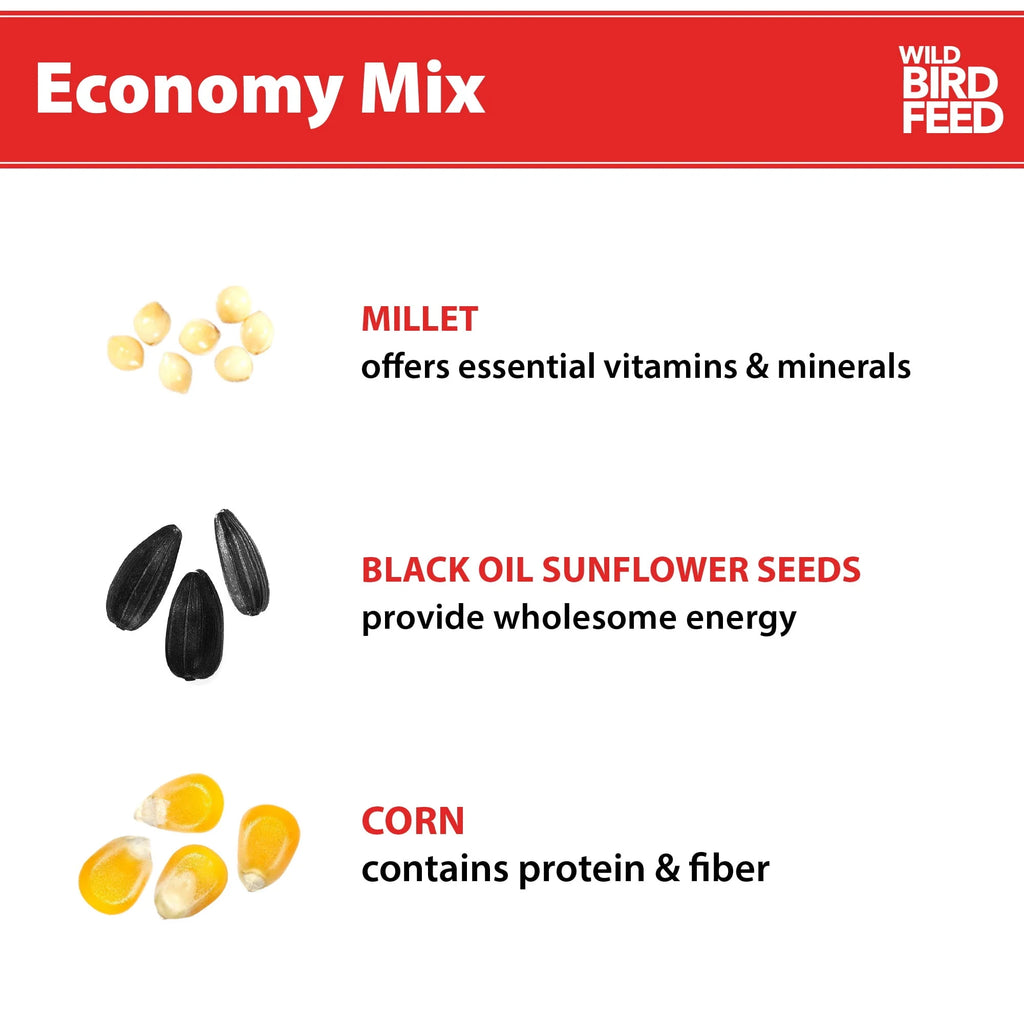 Economy Mix Wild Bird Feed, Value Seed Blend, 20 lb. Bag Z2024