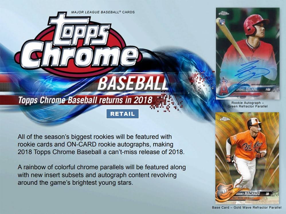 2018 Topps Chrome Baseball Blaster Box S43236