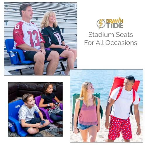 BRAWNTIDE Stadium Seat with Back Support, Cushion, Cup Holders J7745