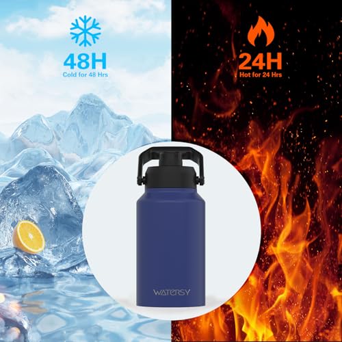 128oz Insulated Stainless Steel Water Bottle with Handle, Black W803