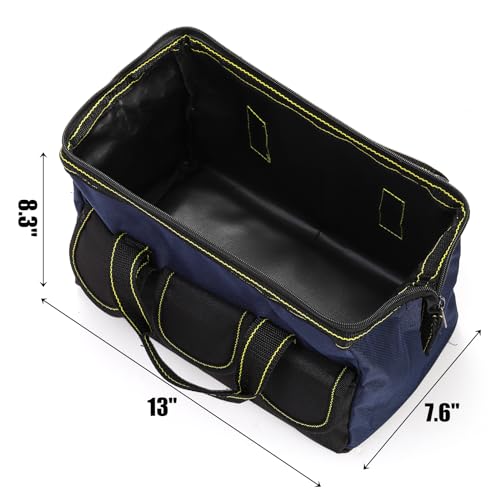 3 Pack 13 Inch Tool Bag with Waterproof Base, Heavy Duty Tool Storage Organizer P243