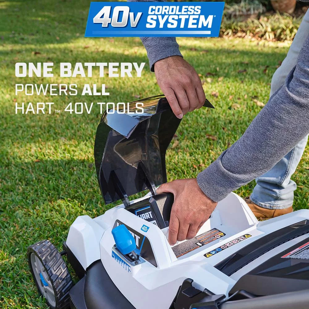 HART 40-Volt 20-inch Cordless Brushless Push Mower Kit with 6.0Ah Battery L25946
