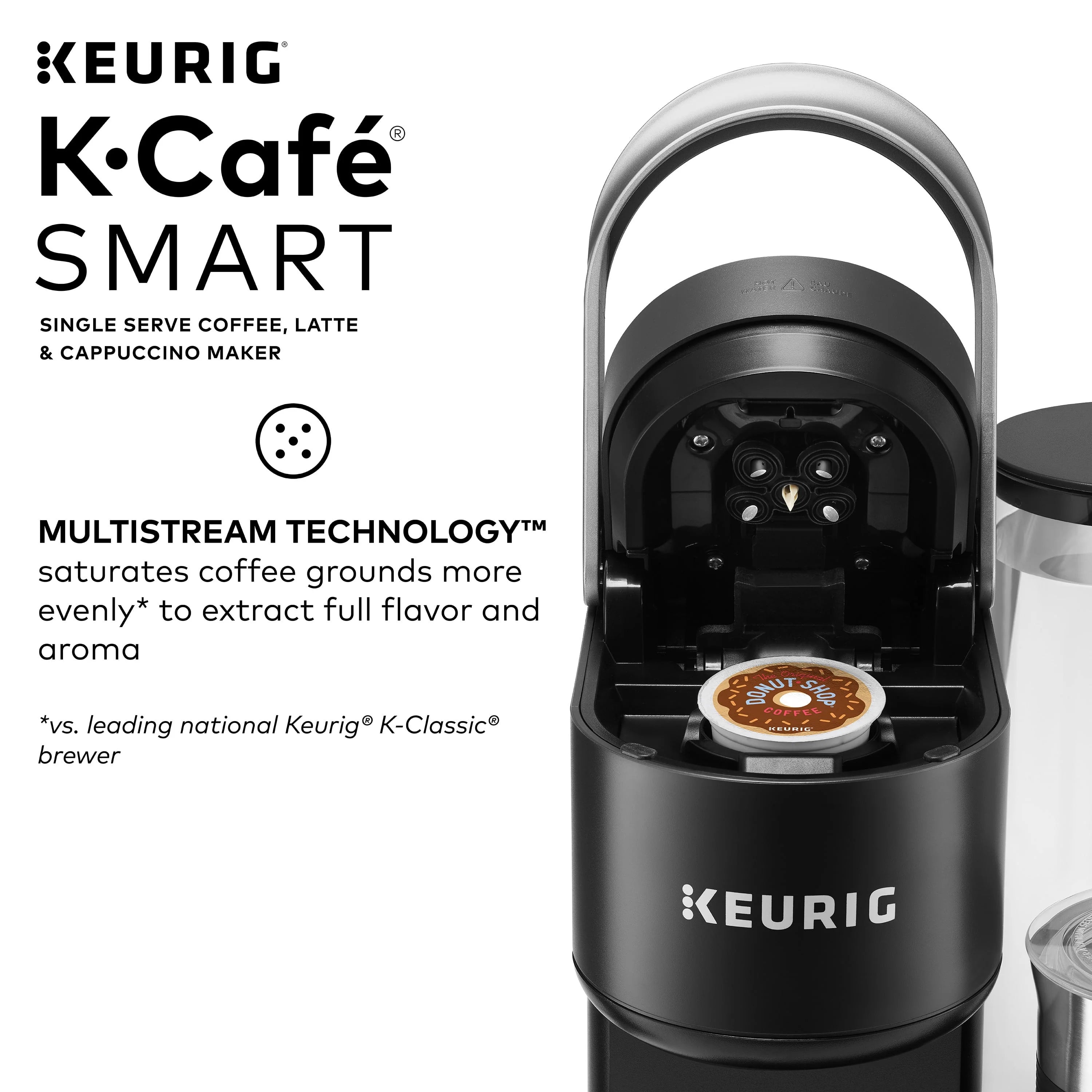 Keurig K-Cafe SMART Single Serve Coffee, Latte & Cappuccino Maker, Black H711