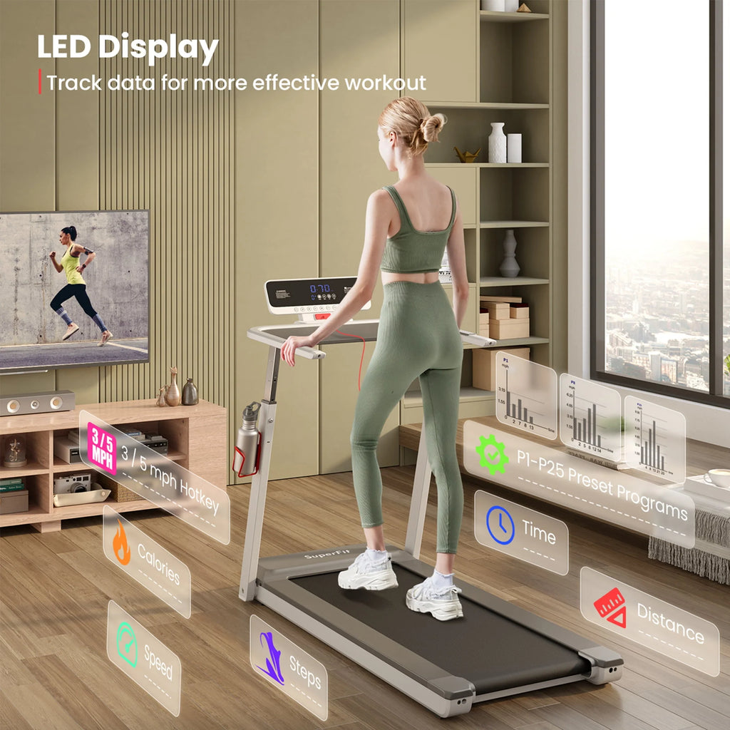 Superfit 3HP Folding Treadmill with APP Control, Black Z7624