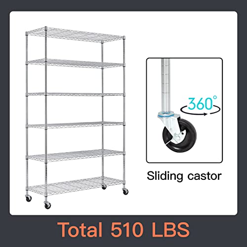 4 Tier NSF Wire Shelving Unit Heavy Duty Steel Storage Rack, Black X19089