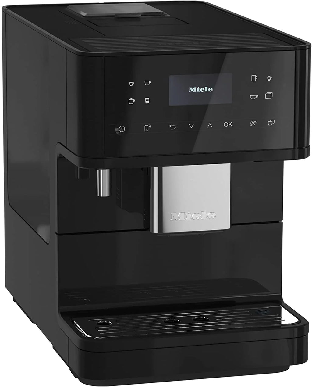 Miele NEW CM 6160 MilkPerfection Automatic Wifi Coffee Maker & Espresso Machine Combo, Obsidian Black - Grinder, Milk Frother