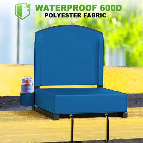Stadium Seat with Back Support, Portable Bleacher Seat, Black V308