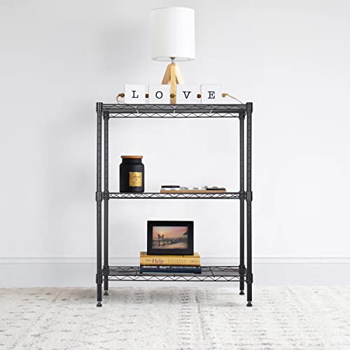 4 Tier NSF Wire Shelving Unit Heavy Duty Steel Storage Rack, Black X19089