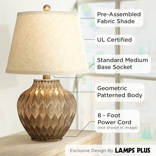 360 Lighting Buckhead Modern Accent Table Lamp 22" Warm Bronze Brown L3535