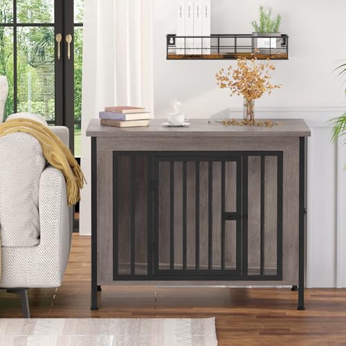 EasyCom XL Wooden Dog Crate Furniture for Medium and Large Breeds, 2 Doors A673
