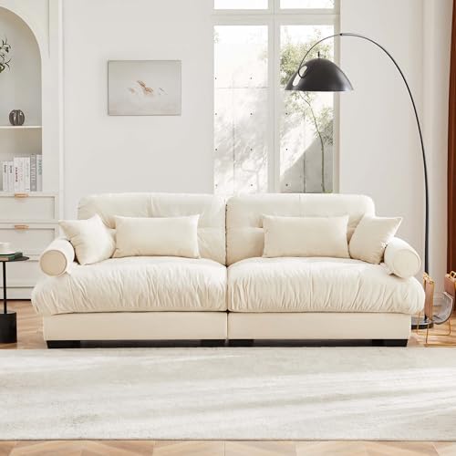 130" Modular Sectional Sofa with Movable Ottoman, Velvet Upholstered, Green Y4976