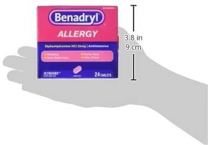 Benadryl Ultratabs Antihistamine Cold & Allergy Relief Tablets, 24 Ct W2632