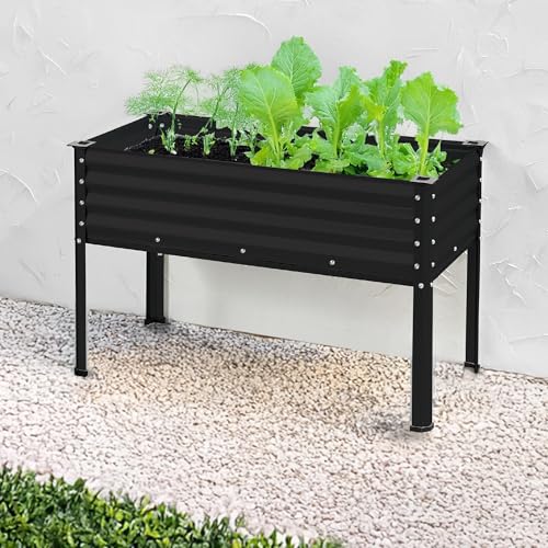 Best Choice Products 48x24x30in Galvanized Raised Garden Bed, Metal Elevated Planter Box, Dark Green S888804