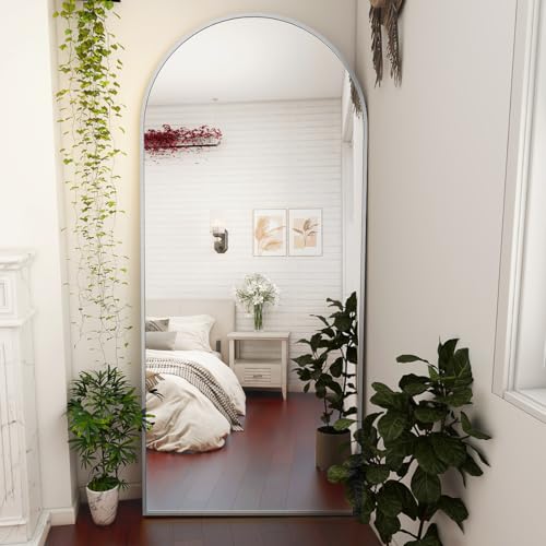 BEAUTYPEAK 65"x24" Arched Full Length Floor Mirror, Black D361