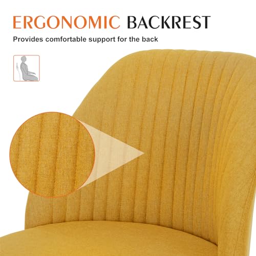 Sweetcrispy Armless Office Chair with Wheels, Adjustable Swivel Task Chair S259576