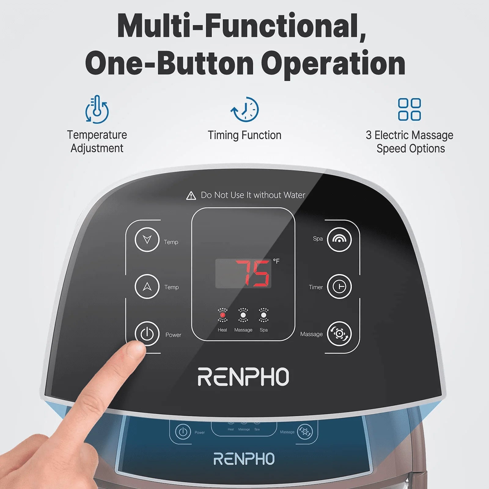 RENPHO Foot Spa Bath Massager with Heat Bubbles and Jets A1998