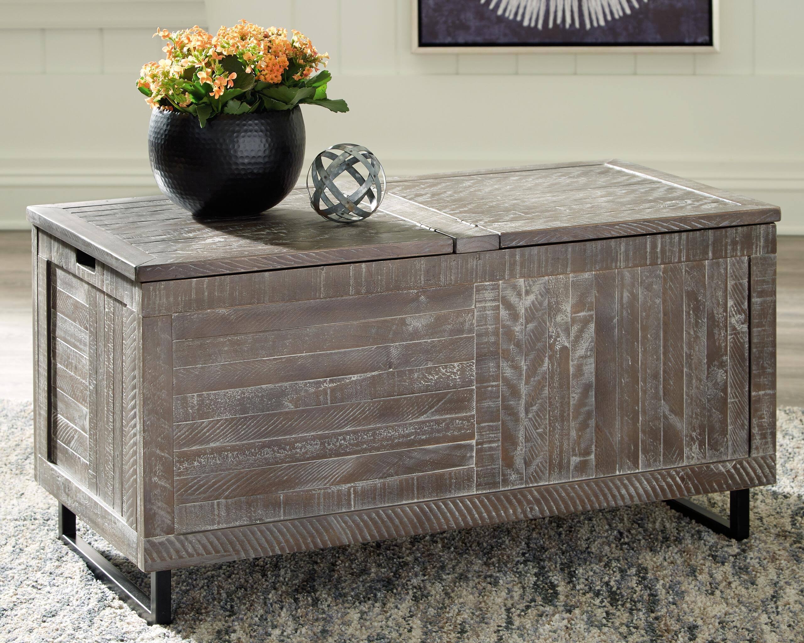 Coltport Storage Trunk Distressed Gray by Ashley Furniture W540615
