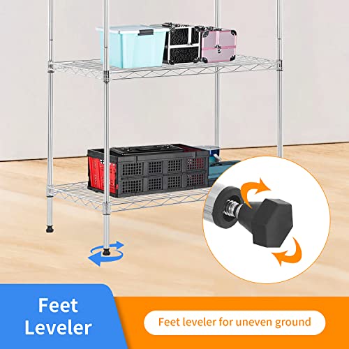 4 Tier NSF Wire Shelving Unit Heavy Duty Steel Storage Rack, Black X19089