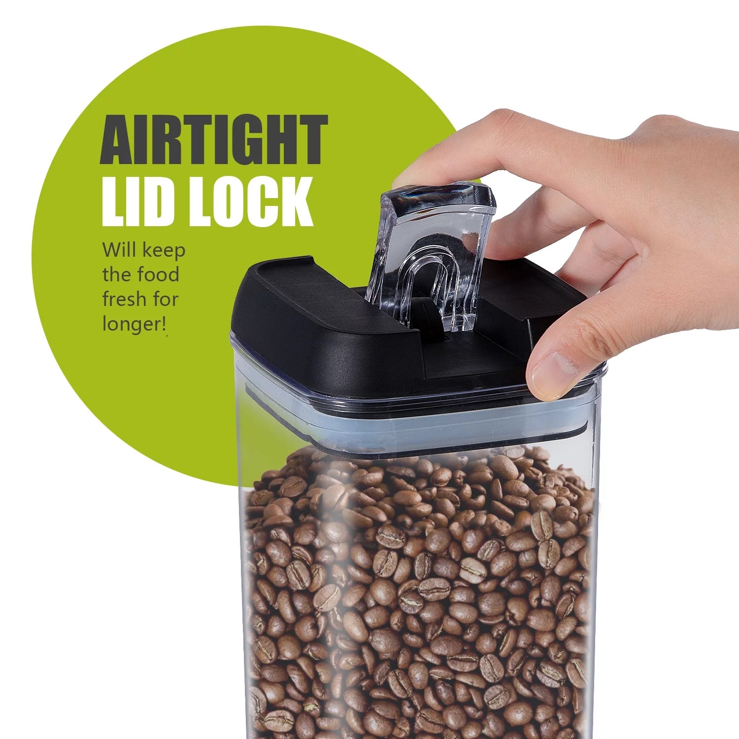 9 PCs Clear Food Storage Containers Set with Black Lid V672