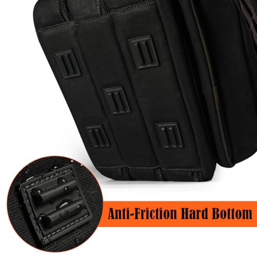WELKINLAND 90-Pocket Electrician Backpack, Black Wax-Canvas Tool Bag, 28L V29684