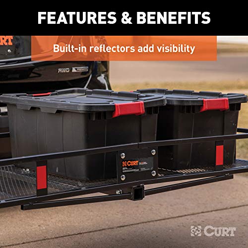CURT 18153 60 x 24-Inch Hitch Cargo Carrier, 500 lbs Capacity, Black Steel Z590363