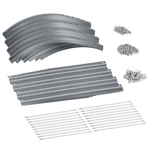 Land Guard 8ft Galvanized Raised Garden Bed Kit, Oval Metal Outdoor Planter Box, Silver D8675