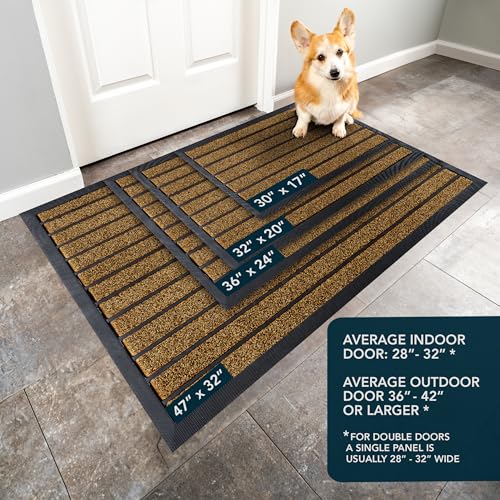 ubdyo Extra Durable Door Mat Non-Slip Outdoor Entrance 30" x 17" Bright Brown W5648