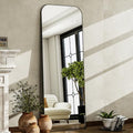 HARRITPURE 57"x20" Full Length Mirror Full Body Mirror Top Rounded Corner Aluminum Frame Hanging or Leaning Wall Floor Mirror with Stand for Living Room Bedroom Cloakroom,Gold