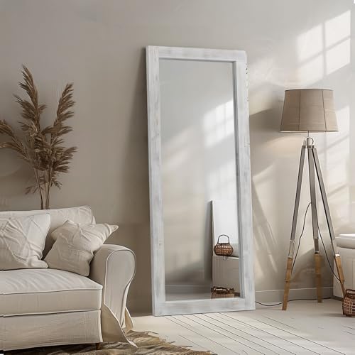 MELOMOIR Rustic Farmhouse Full Length Mirror 64"x21" Wood Frame Floor Mirror U91698